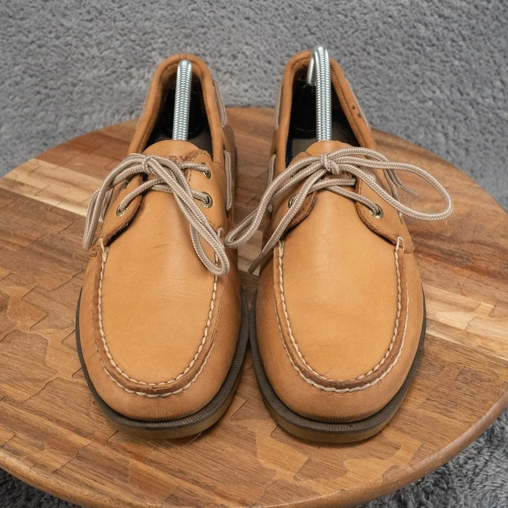 Sperry Top Sider Shoes Deck Boat Tan Brown Leather Men's 9.5